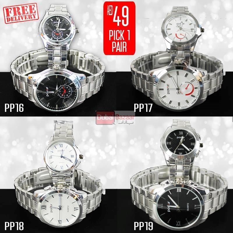 Postif Couple Watches, Water Proof, Japan Movt, Stainless Steel