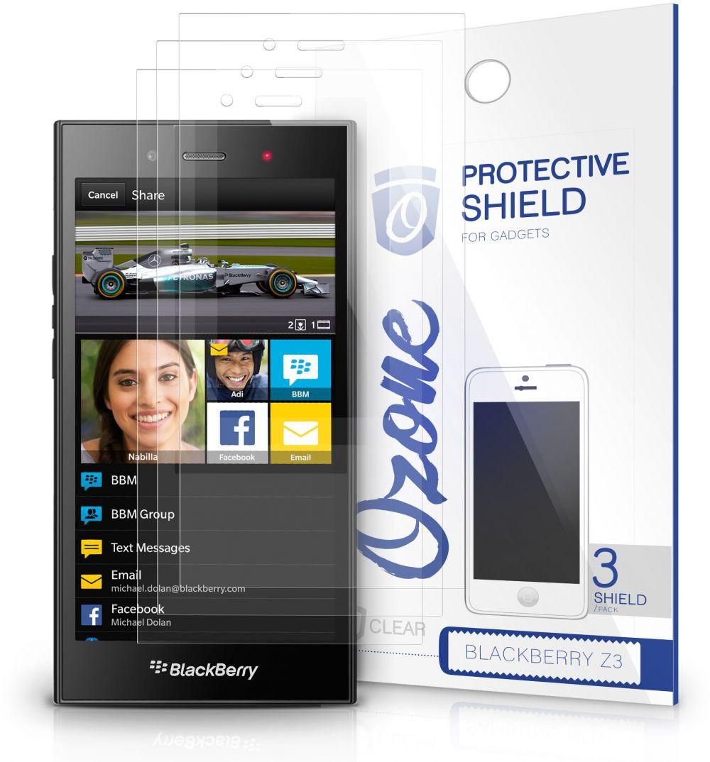 Pack of 3-OZONE Crystal Clear HD Screen Protector Scratch Guard for Blackberry Z3