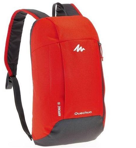Quechua Arpenaz 10 L Day Hiking Backpack Bag - Red/Grey