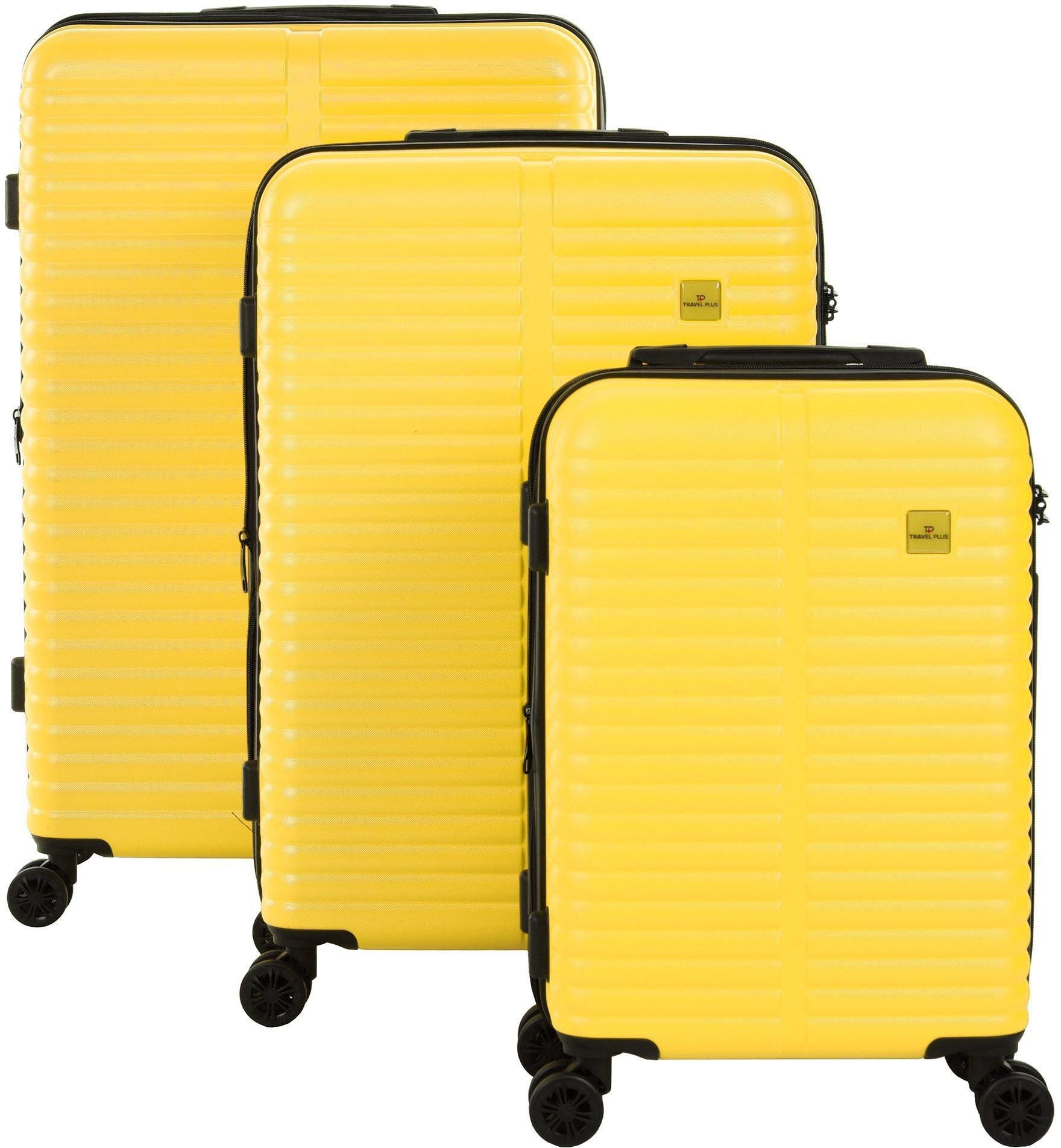 Travel Plus, Set Of 3Pcs Abs Luggage Trolley Case, Size 20/26/30 Inch, Yellow