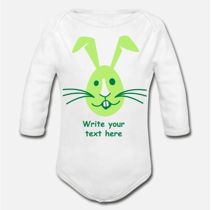 Funny Easter Bunny T Shirt Organic Long Sleeve Baby Bodysuit_2