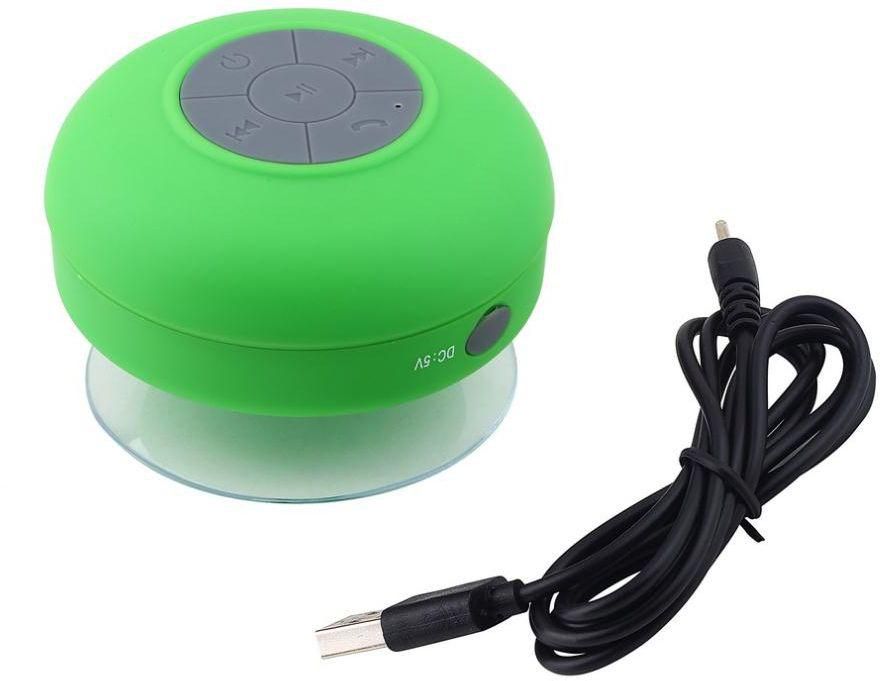 Portable Waterproof Bluetooth Speaker with Mic - Green -