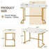 EROMMY Vanity Desk with Drawers, Modern Makeup Vanity Dressing Table with Wood Top and Metal Frame for Home Office, Bedroom, Gold-White