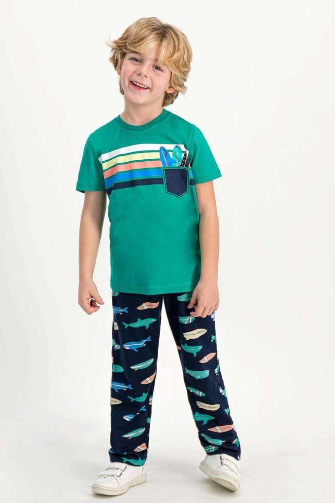 RolyPoly Sharks Green Boy’s Pajamas Set RP1689-V1