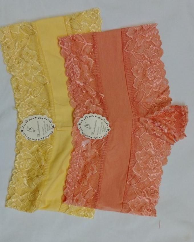 Packege Of 2 Girls Boxer To Sleep Cotton And Lycra Yellow And Orange