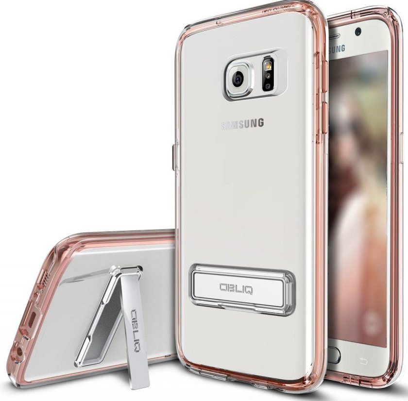Galaxy S7 Case Cover , OBLIQ , Stand , Slim Fit Crystal Clear , Dual Layer , Rose Gold