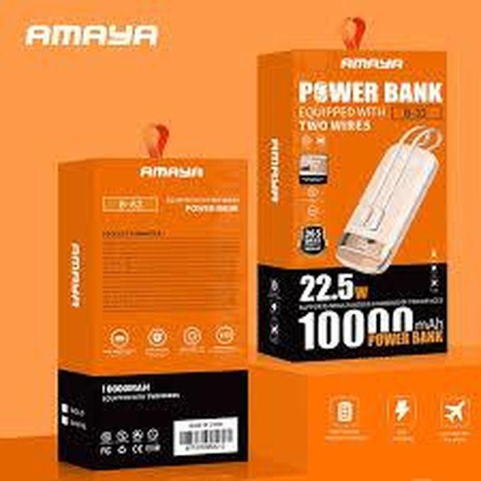 Amaya PORTABLE Power Bank 10000MAH With 3 CABLES