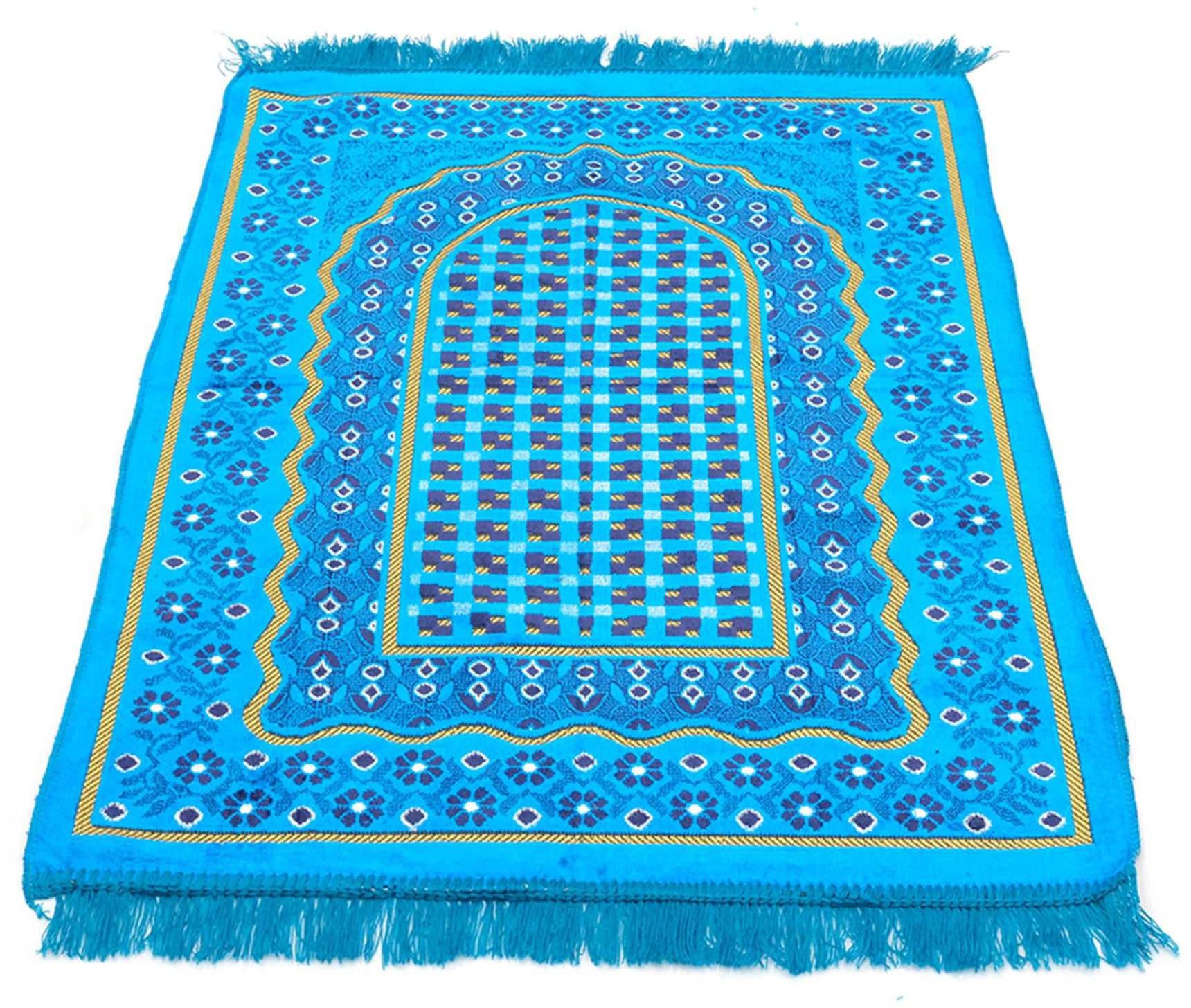 Safi Window Design Prayer Mat, Blue & Navy Blue, 70 x 110cm, 500g