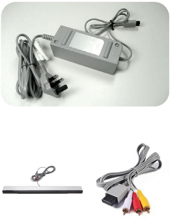 Nintendo Wii Power Adapter+AV Cable+Sensor Bar