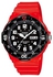 ساعة يد بعقارب مقاومة للماء طراز MRW-200HC-4B - مقاس 45 مم - لون أحمر للرجال