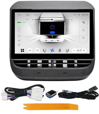 7-Inch Rear Display Screen Android 12, 11 for Tesla Model 3/Y, Rear Entertainment A/C System, IPS Multimedia Player Radio 4+64G, Resolution 1024 * 600