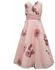 Girls Chiffon Floral Print Xmas/Party Dress With Bolero-PEACH