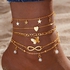 Multilayer Butterfly Anklets for Women Gold Boho Layered Anklets Sets Adjustable Anklet Foot Ankle Bracelet Beach Jewelry