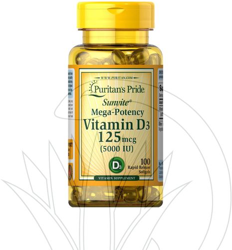 Puritan's Pride Vitamin D3 5000 IU /100 Softgels