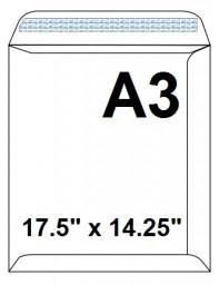 White Envelopes, 120gsm, (A3) 17.5" x 14.25" [Pack/250]