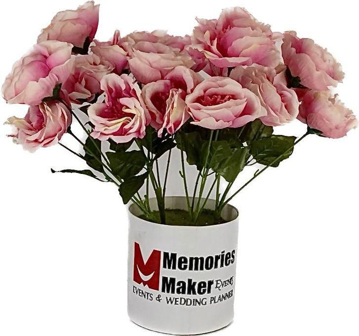 Memories Maker Artificial Roses Everlasting Beauty Realistic Pink 7 Flowers Punch