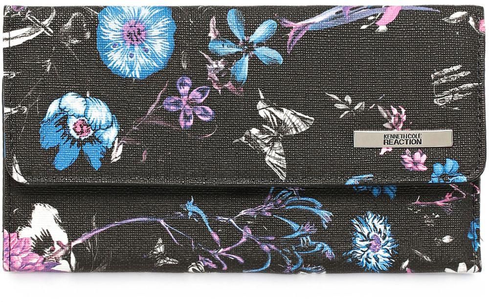 Kenneth Cole Reaction 102522/791 Trifold Wallet for Women, Black Floral