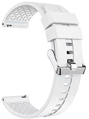 20mm Strap compatible For Samsung galaxy watch 4 40mm 42mm 44mm 46mm Band Gear sport wrist bracelet samsung Galaxy Watch Active 2 40mm 44mm , gear s2 , amazfit GTS , Gtr , watch 3 (41mm) (white)