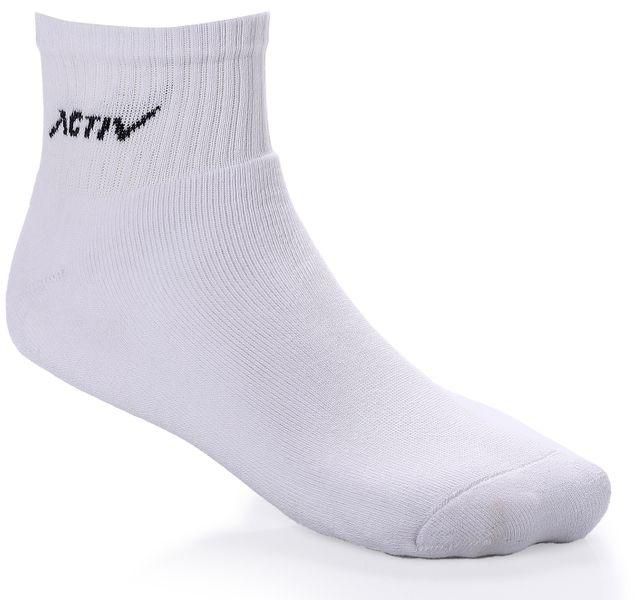 Activ Ribbed Patterned Neck Set Of 3 White Medium Length Socks