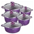 Dessini Granite Non-Stick Cooking Pots - 10 Pieces - Purple (+ Free Gift Hand Towel)