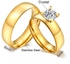 2pc. 6mm*2 Gold Stainless Steel Wedding Ring Set
