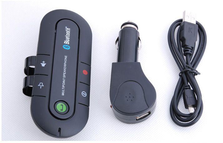 Wireless Stereo Bluetooth Handsfree Speakerphone Car Kit With Charger Hands Free Bluetooth C703