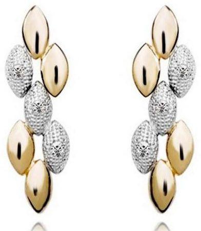 18K Yellow and White Gold Plated Singaporean Design  Earings E25