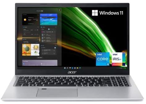 Acer Aspire 5 A515-56-53S3 Laptop 15.6" Full HD IPS Display 11th Gen Intel Core i5-1135G7 Intel Iris Xe Graphics | 8GB DDR4 | 256GB SSD | WiFi 6 | Fingerprint Reader | BL Keyboard | Windows 11,Silver