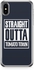 غطاء حماية بحواف شفافة لهاتف أبل آيفون XS بطباعة عبارة "Straight Outta Tomato Town" من لعبة Fortnite