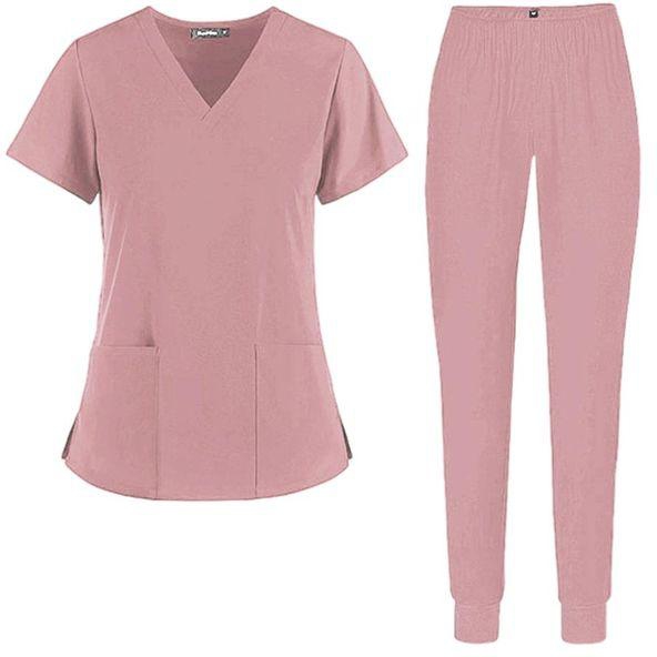 Generic Nursing Scrub Set Working Uniform Fashion Men S Pink