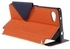 غطاء جلدي مع نافذة عرض بتصميم دفتر يوميات لهواتف سوني اكسبيريا Z5 كومباكت من رور - برتقالي