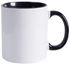 Black inside and handle of Mug- Ceramic Mug - Multicolor