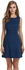 Women's Sleeveless Solid Fit And Flare A-Line Cocktail Party Dress-Dark Blue