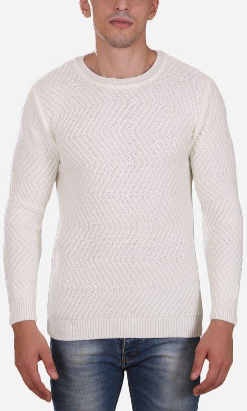 Coup Self Patterned Pullover - Off White