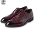 Fashion Crocodile Pattern Gradient Color Leather Shoes For Men_BROWN