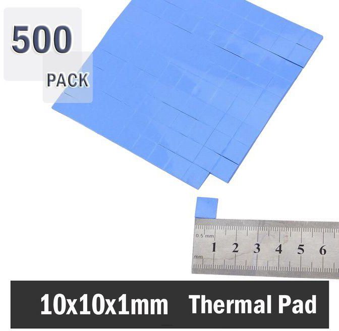 Gdstime 500pcs/lots Thermal Pad 10 X 10 X 1mm Blue Cpu Vga