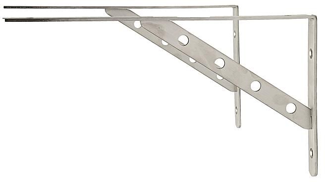 Generic 1 Pair Stainless Steel Wall Shelf Corner Brackets L Shaped Right Angle Braces 12 inch