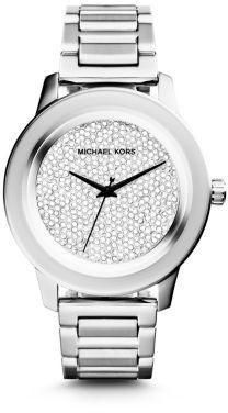 Michael Kors Kinley Women's Silver Pave Dial Stainless Steel Band Watch - MK5996