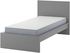 MALM Bed frame with mattress - grey stained/Vesteröy firm 90x200 cm