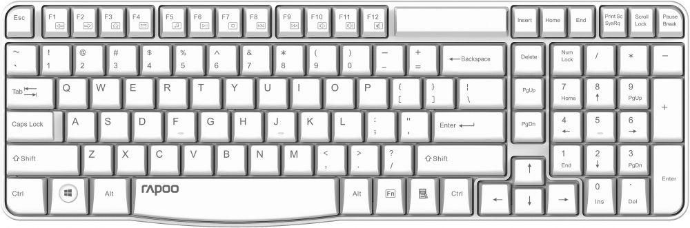 Rapoo E1050 Wireless Keyboard - White