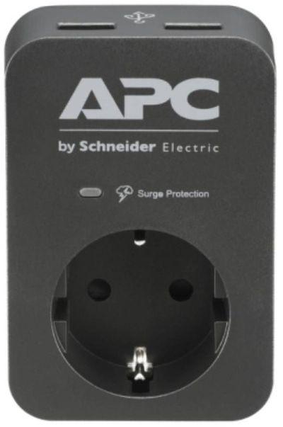 APC Essential SurgeArrest 1 Outlet 2 USB Ports 230V Germany - Black