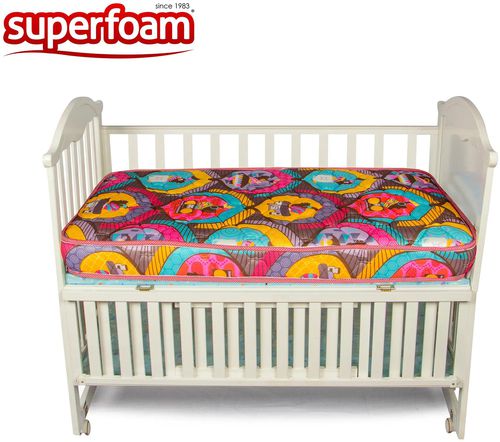 Superfoam medium Density baby cot mattress- Multicolored.48" X 24" X 4"