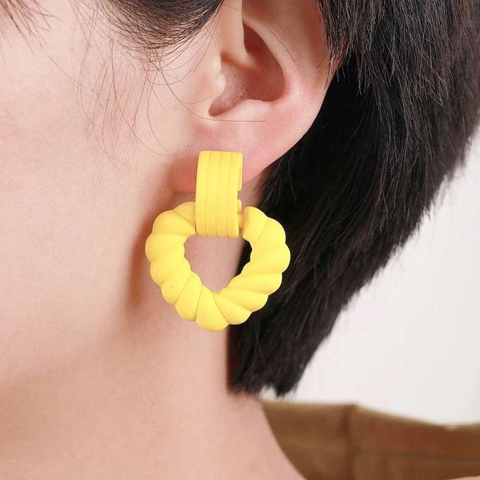 fluffy women accessories Triangle Earring Of Fluffy Women's Accessories-Yellow