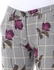 Kady Houndstooth & Floral Semi Classic Pants - Multicolour Black & Purple