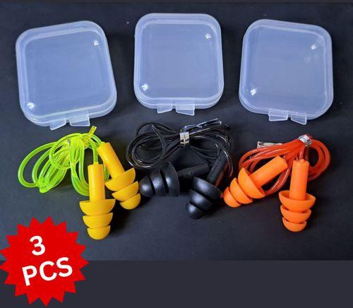 Generic 3 Pieces Silicon Ear Plugs Plastic Box Reusable Pc
