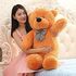 VERSCOS Huggable Big Teddy Bear With Scarf Stuffed Animals Plush Toys Doll Pillow Kids Lovers Birthday Baby Gift (Light Brown, 100)