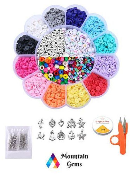 Beads CLAY Multicolor Assortment Beads Box For Jewelry Making DIY.