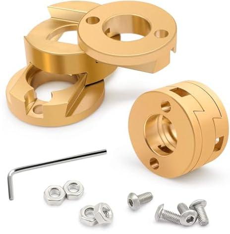 Brass Z Axis Coupler, Upgrade Oldham Coupling Couplers Compatible with VzBot, for Creality Ender 3 Pro V2 CR-10 CR-10S Pro 3D Printer Accessory T8 Lead Screw Hotbed(Pack of 2)