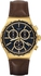 Swatch Men's Black Dial Leather Band Watch - YVG401