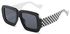 Unisex Retro Fashion Square Sunglasses-black/white